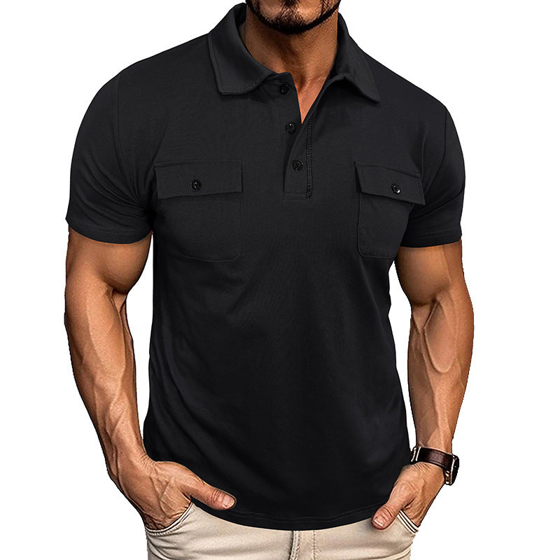 Polo d'été Loom & Soul™ pour homme – Haut à revers et manches courtes avec poche poitrine