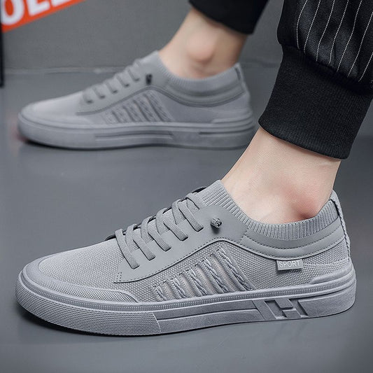 Loom & Soul™ Men’s Skateboard Shoes – Low-Top Casual Sneakers with Breathable Mesh Lining & Durable Injection Sole