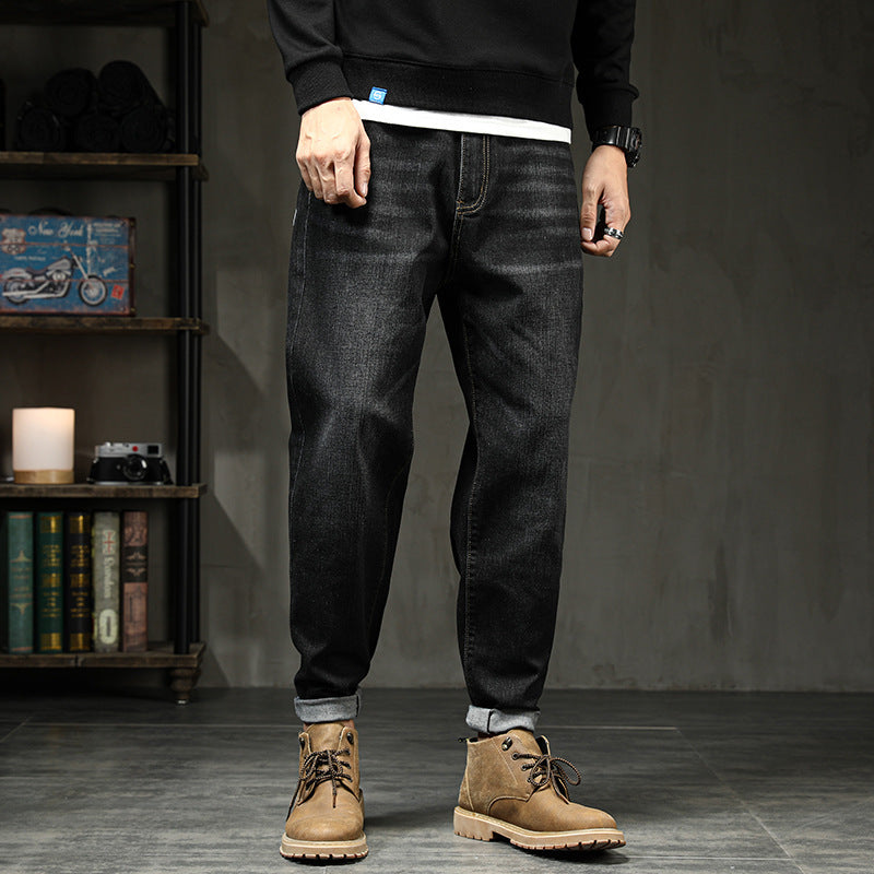 Loom & Soul™ Jean Harem Coupe Décontractée – Pantalon en Jean Extensible Grandes Tailles Homme