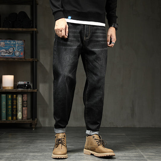 Loom & Soul™ Relaxed Fit Harem Jeans – Men’s Plus Size Stretch Denim Trousers