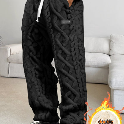 Men’s Fleece-Lined Lounge Pants – Warm Drawstring Winter Comfort