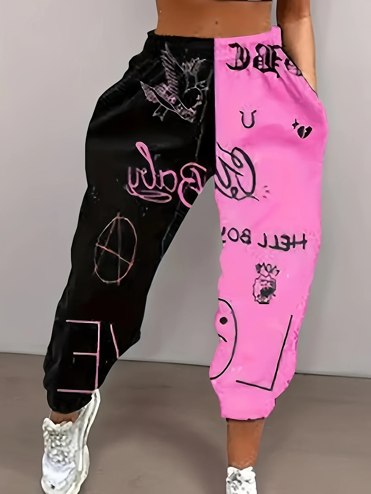 Pantalon de jogging color block pour femme – Streetwear décontracté à coupe ample