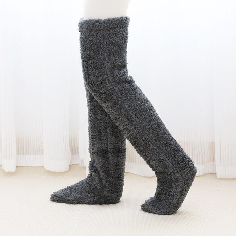 Loom & Soul™ Over-Knee Fuzzy Long Socks – Unisex Winter Warm Sleeping & Home Stockings