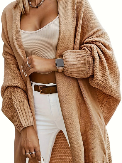 Cardigan Tricot Femme Oversize – Manches Chauve-souris Ouvertes