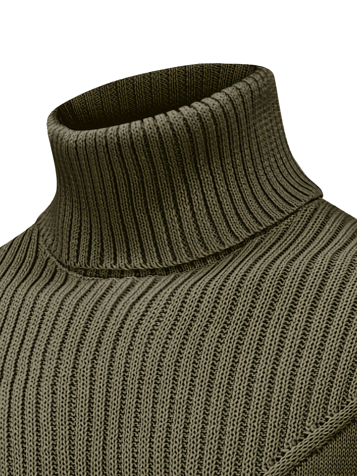 Suéter de cuello alto trenzado vintage para hombre – Jersey de punto clásico