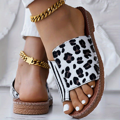 Zebra Leopard Print Flip Flops – Bold Pattern Toe Post Sandals