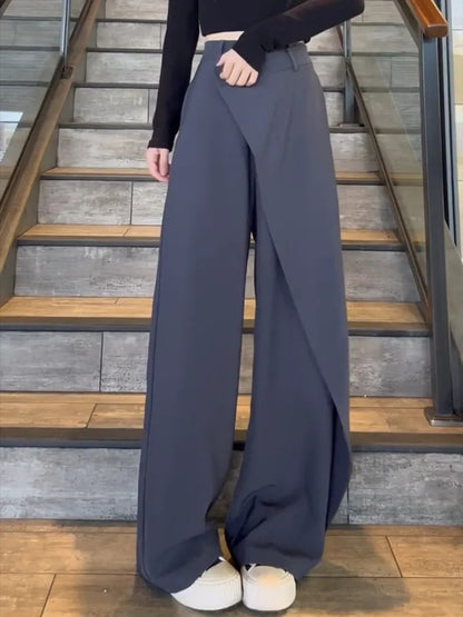 Loom & Soul™ Irregular Wide-Leg Pants – Women’s High-Waist Loose Trousers