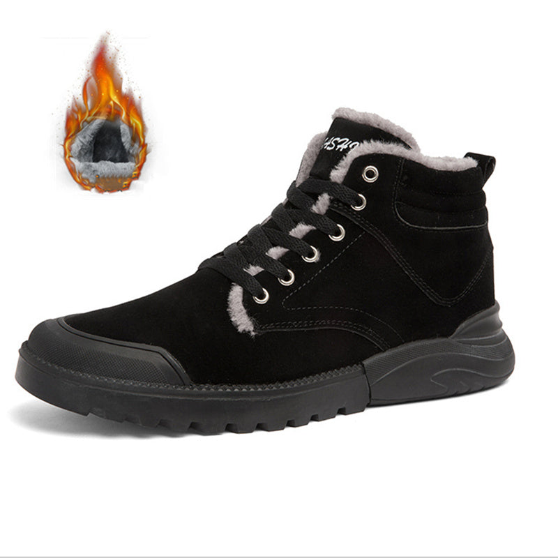 Bottines chaudes Loom & Soul pour hommes – Chaussures d'hiver confort en suède pelucheux