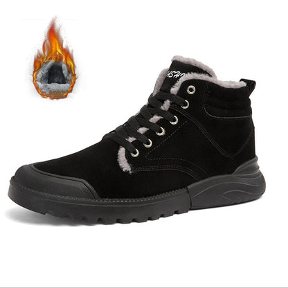 Bottines chaudes Loom & Soul pour hommes – Chaussures d'hiver confort en suède pelucheux