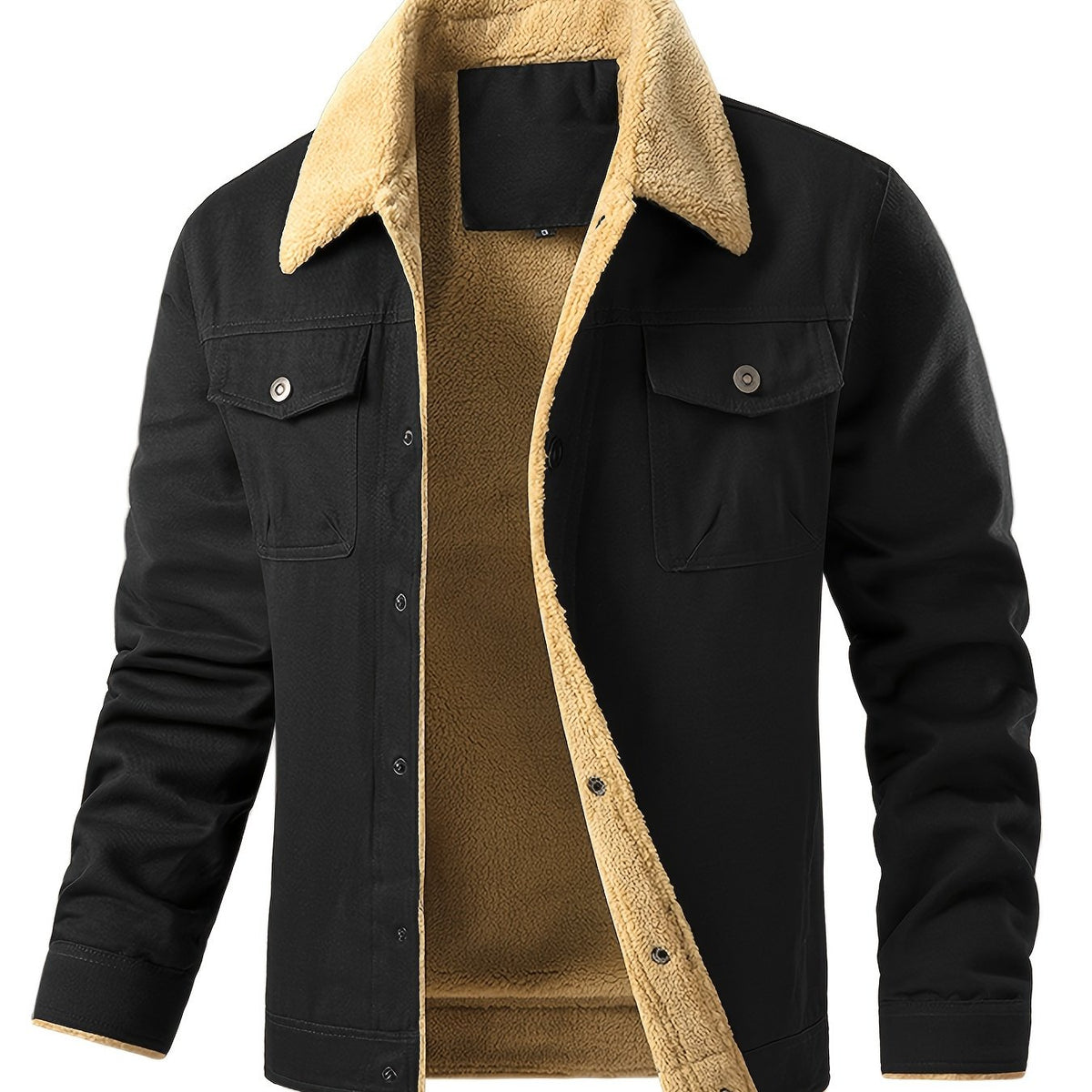 Men’s Fleece-Lined Workwear Jacket – Sherpa Collar Coat