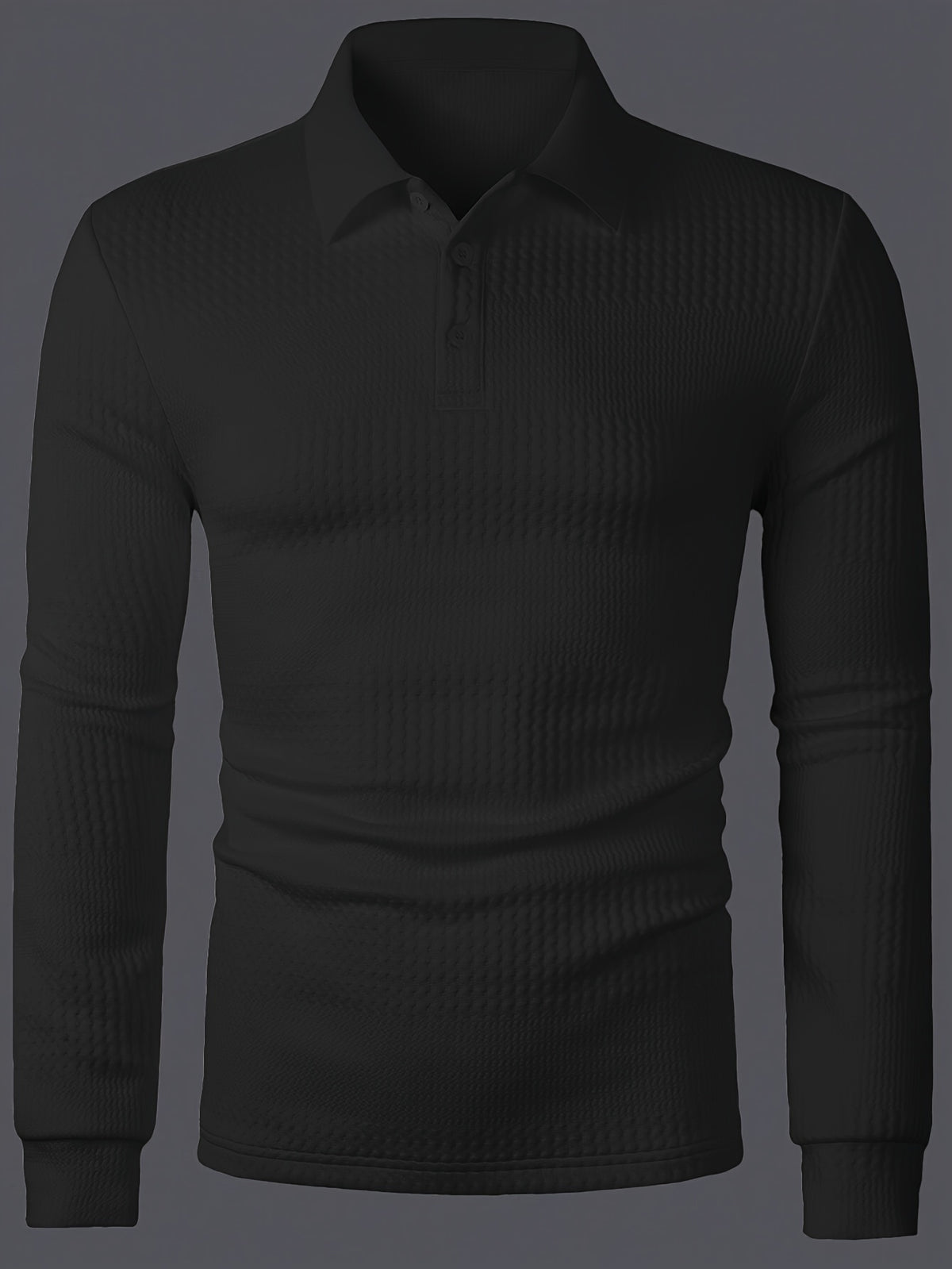 Men’s Summer Jacquard Lapel Shirt – Slim Fit Short Sleeve Polo