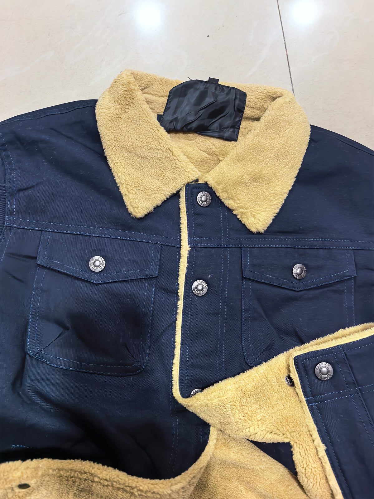 Men’s Fleece-Lined Workwear Jacket – Sherpa Collar Coat