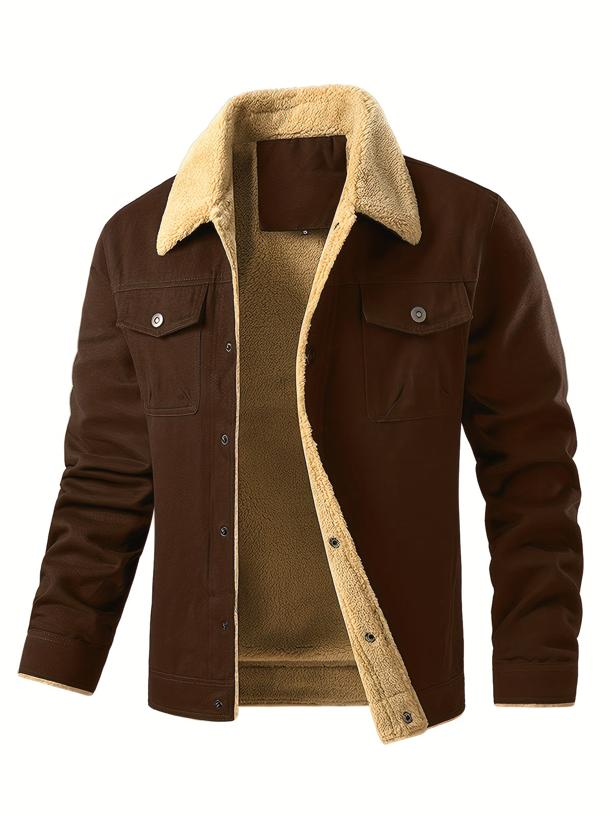 Men’s Fleece-Lined Workwear Jacket – Sherpa Collar Coat