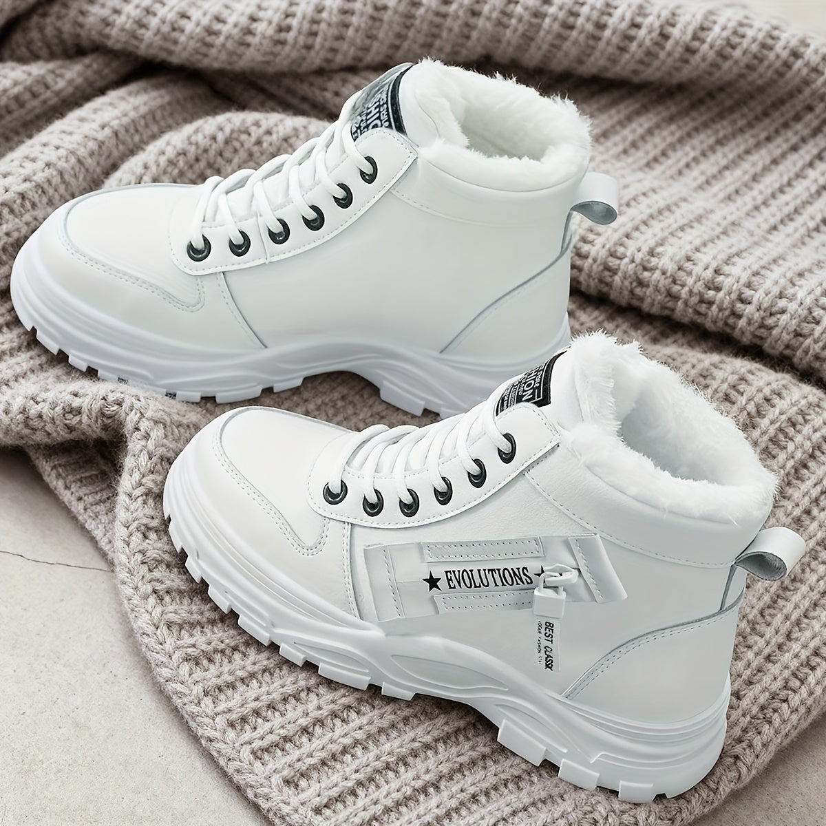 Women’s Winter Platform Boots – Non-Slip Lace-Up Warm Casual Winter Shoes