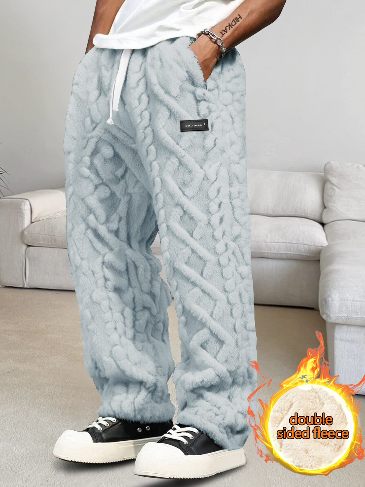 Men’s Fleece-Lined Lounge Pants – Warm Drawstring Winter Comfort