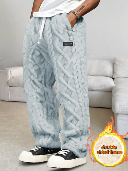 Men’s Fleece-Lined Lounge Pants – Warm Drawstring Winter Comfort