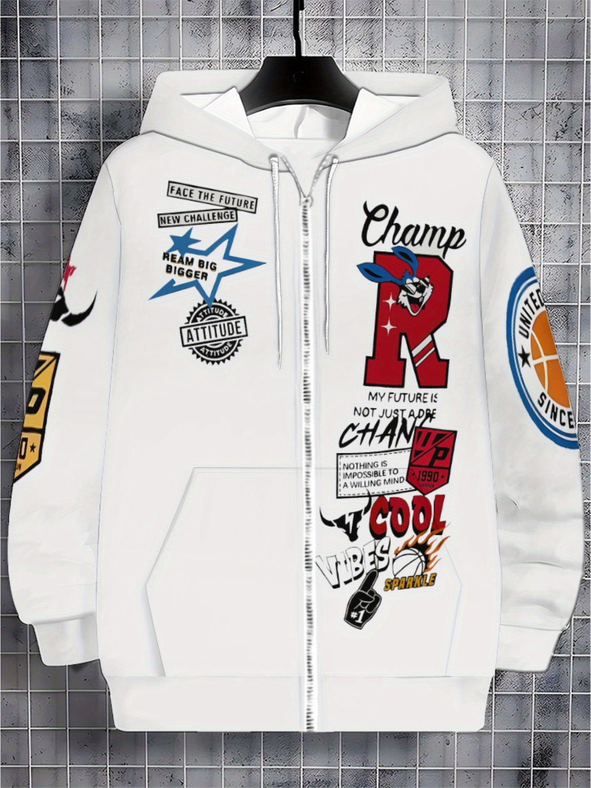 Loom & Soul Men’s Lightweight Zip Hoodie – Sporty Graphic Outdoor Jacket