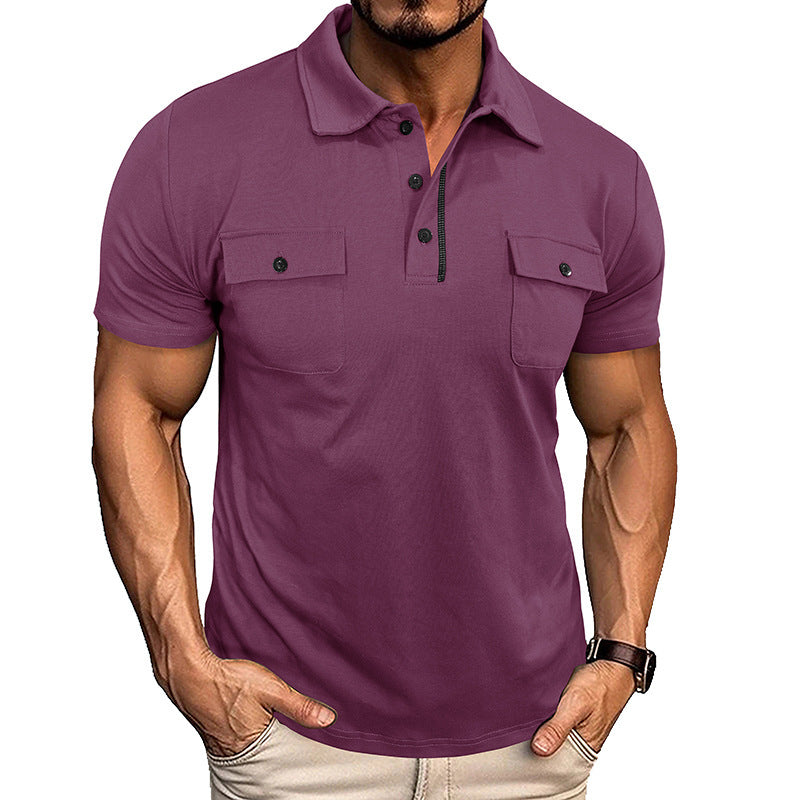 Polo d'été Loom & Soul™ pour homme – Haut à revers et manches courtes avec poche poitrine