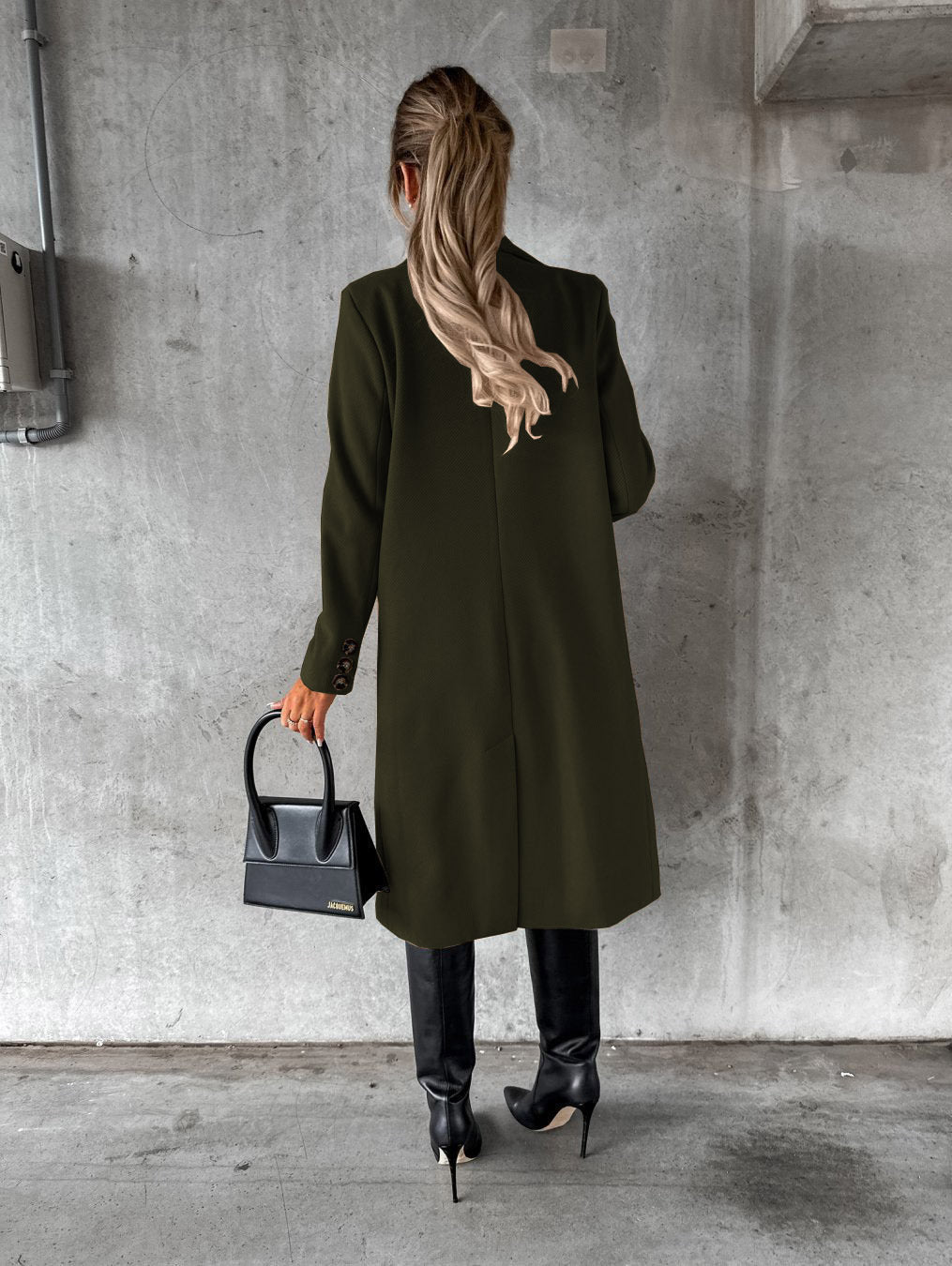 Manteau long à revers croisé Loom & Soul™ – Veste d'hiver longue et ajustée pour femme pour un style urbain chic et sans effort