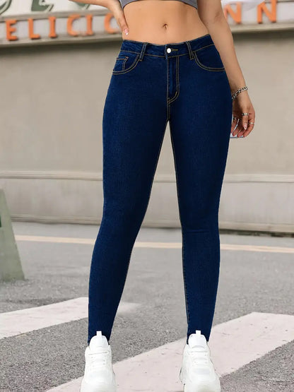 Women’s Slim Fit High-Waist Jeans – Stretch Pencil Denim