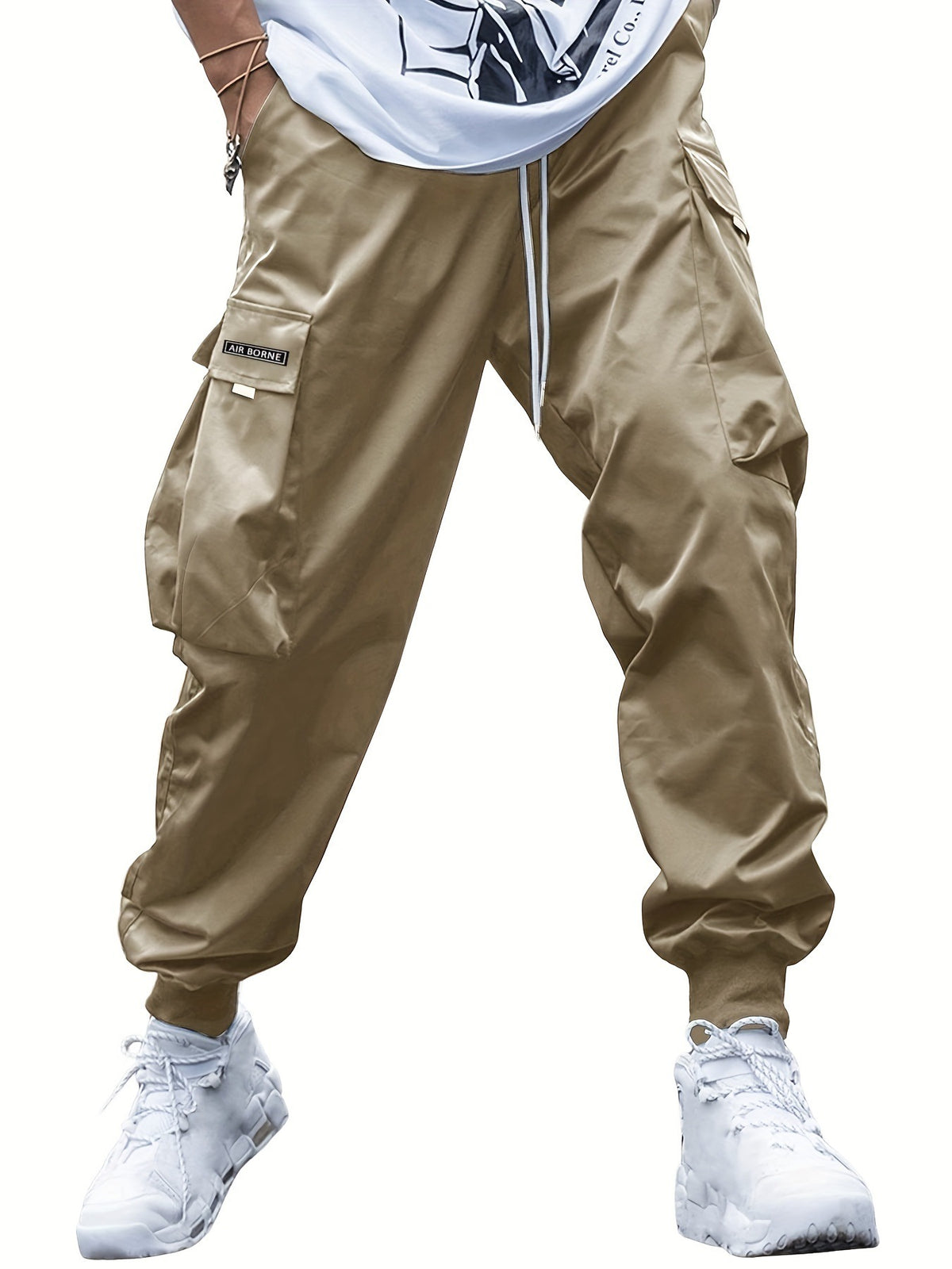 Loom & Soul™ Pantalon cargo pour homme – Pantalon de survêtement style hip-hop avec cordon de serrage et multiples poches