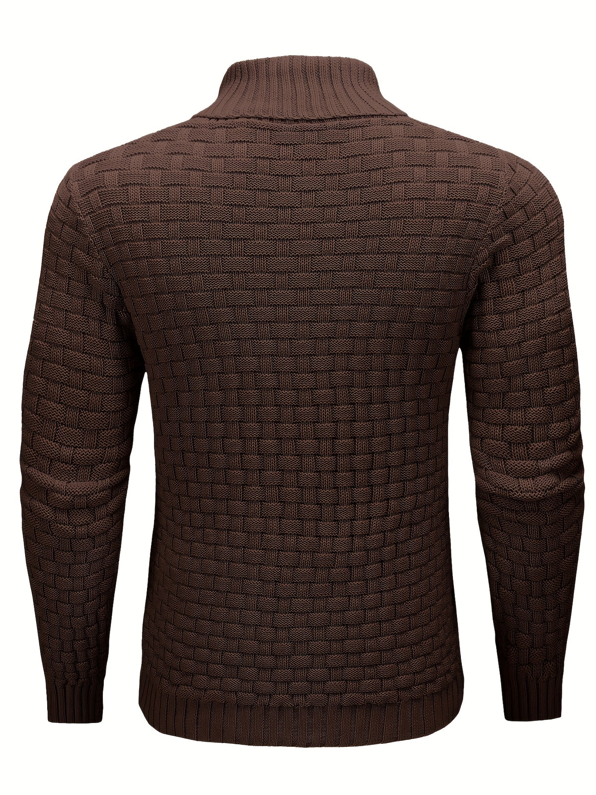 Pull en tricot gaufré pour homme – Grande élasticité avec col à revers