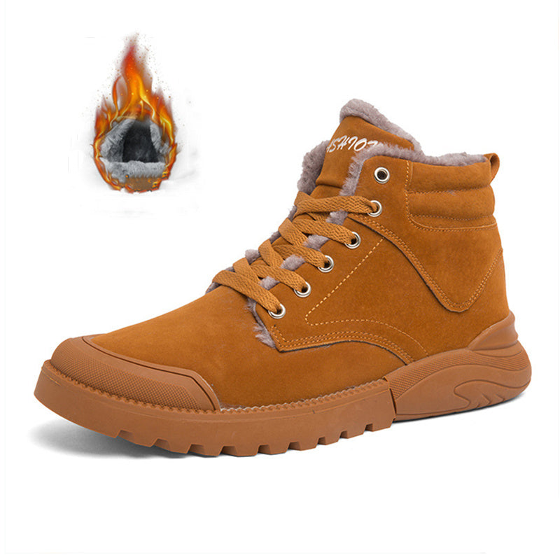 Bottines chaudes Loom & Soul pour hommes – Chaussures d'hiver confort en suède pelucheux