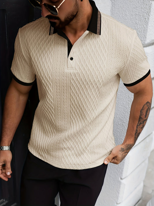 Men’s Color Block Polo Shirt – Breathable Golf & Casual Summer Polo