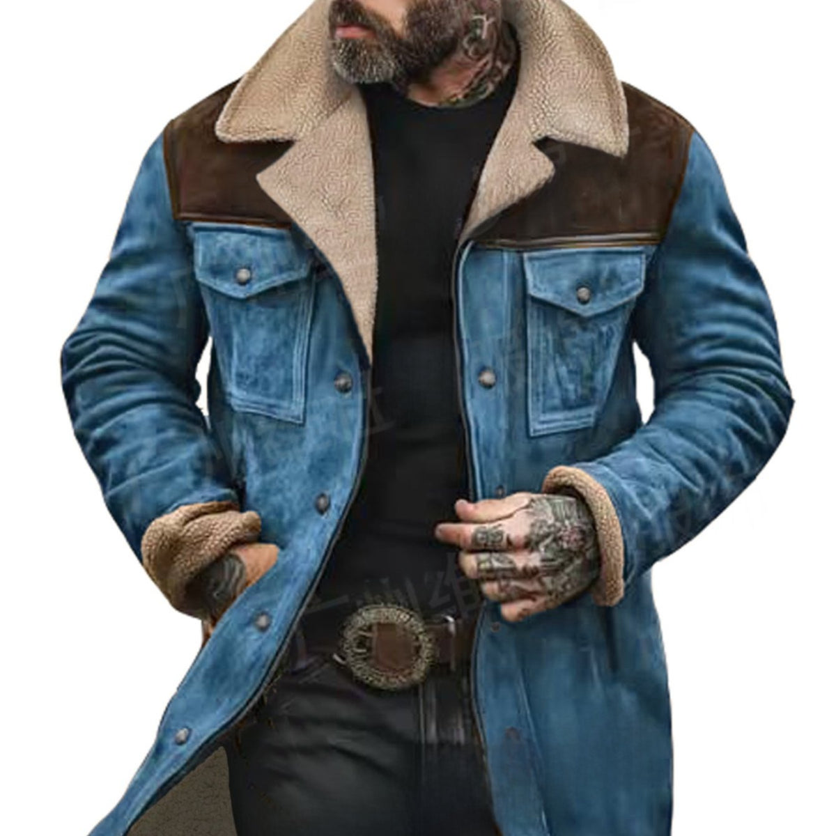 Blouson utilitaire color-block homme – Manteau en mélange de coton multi-poches