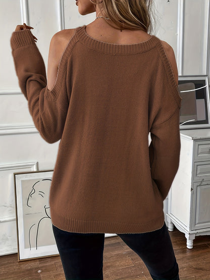 Women’s Elegant Crew Neck Pullover – Soft Knit Fall/Winter Sweater