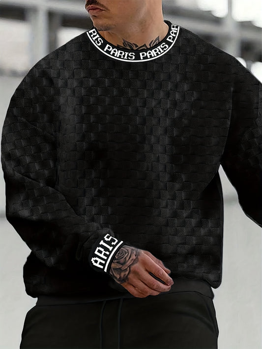 Men’s Jacquard Performance Sweatshirt – Athletic Casual Pullover