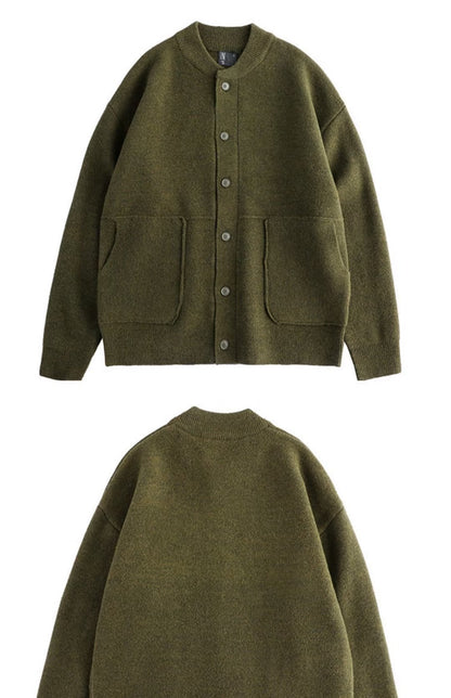 Gilet épais en maille pour homme – Veste pull chaude boutonnée
