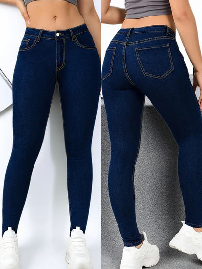 Women’s Slim Fit High-Waist Jeans – Stretch Pencil Denim
