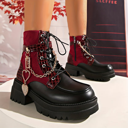 Bottes plateforme épaisses pour femmes – Bottines gothiques à talons hauts