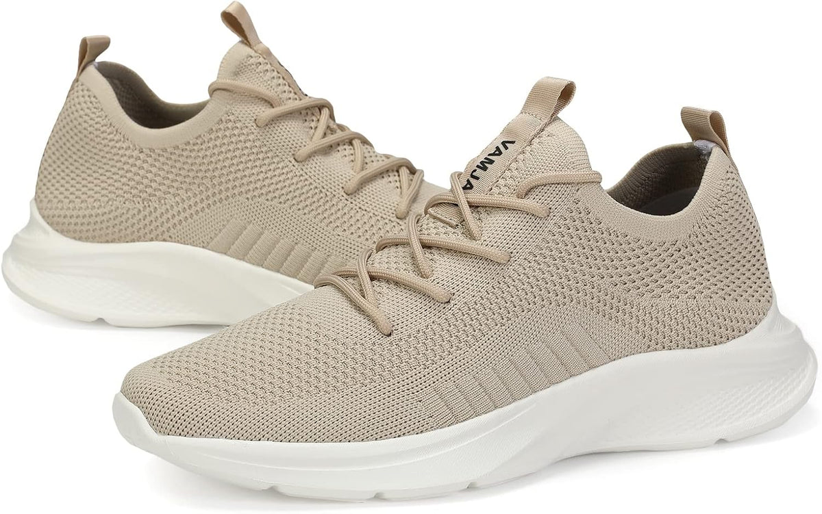 Men'S Running Shoes Fashion Sneakers Lightweight Breathable Flying Knitting Lace up Mesh Walking Shoes Workout Casual Sports Shoes