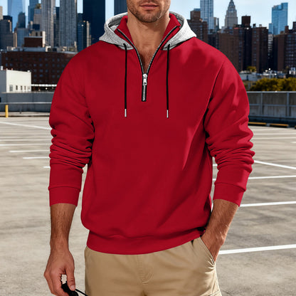 Haut à capuche pour homme avec col montant – Sweat décontracté de luxe pour les trajets quotidiens
