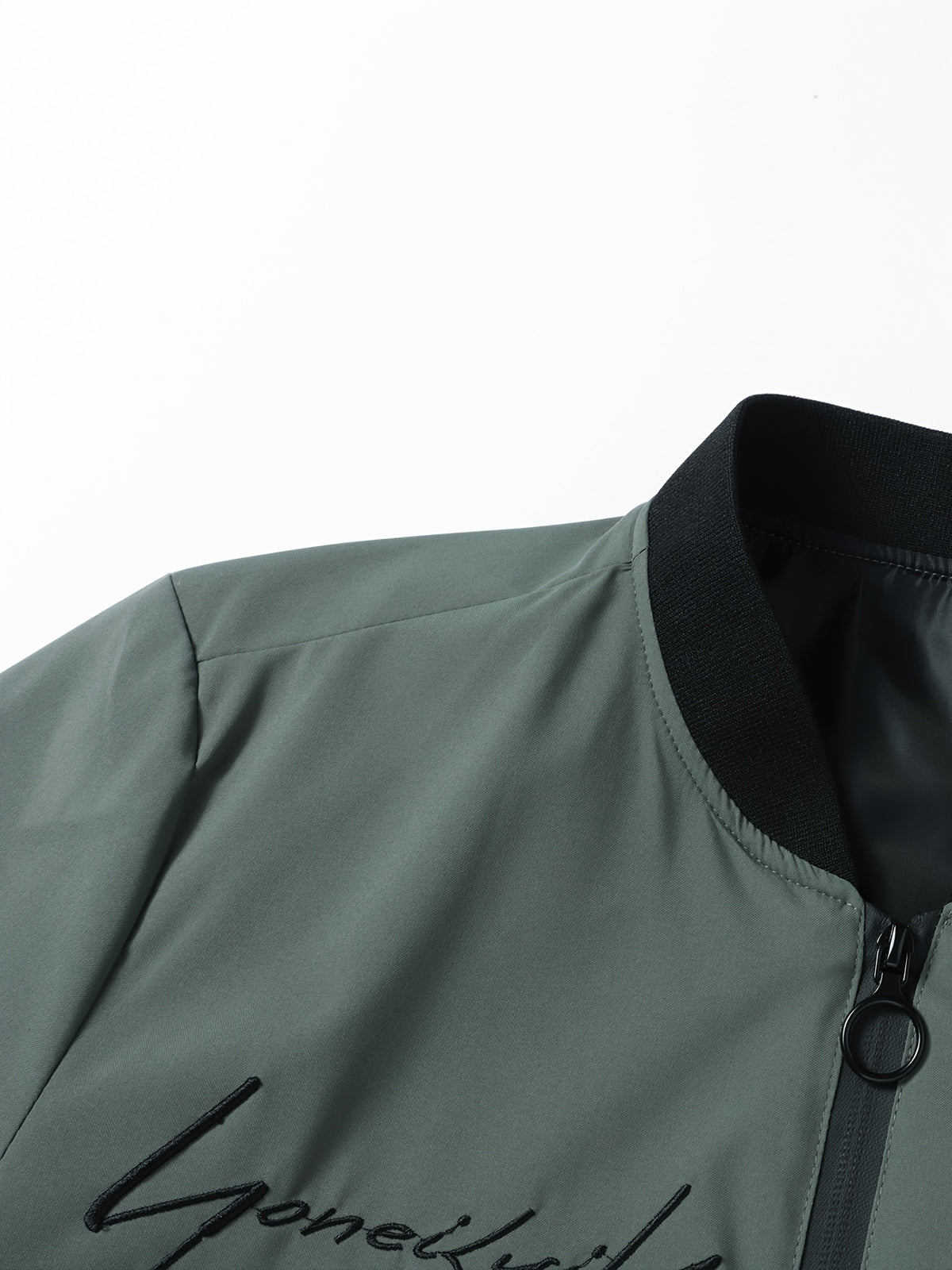 Men’s Letter Embroidered Bomber Jacket – Sporty Casual Streetwear