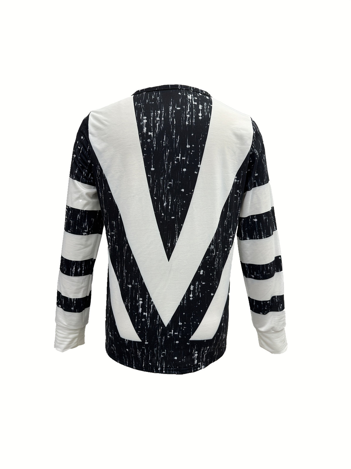 Haut Colorblock Rayé Zippé – T-shirt en Maille Élégant à Manches Longues