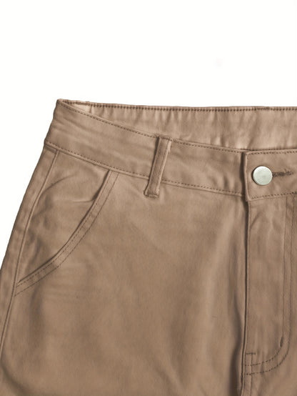 Pantalones cargo retro Y2K para mujer – Cintura alta, pierna ancha, estilo urbano