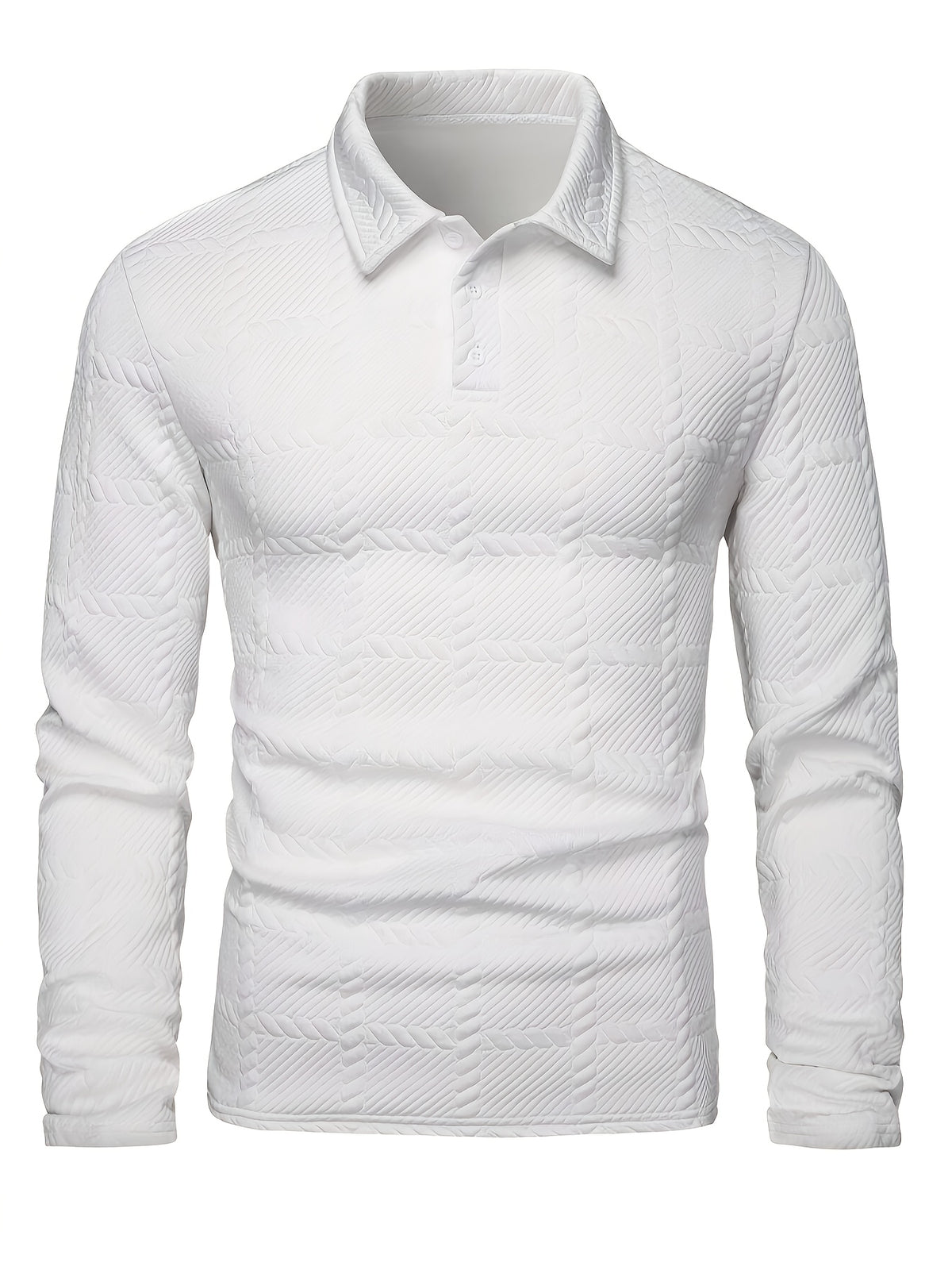 Polo de punto para hombre – Top de manga corta con jacquard geométrico