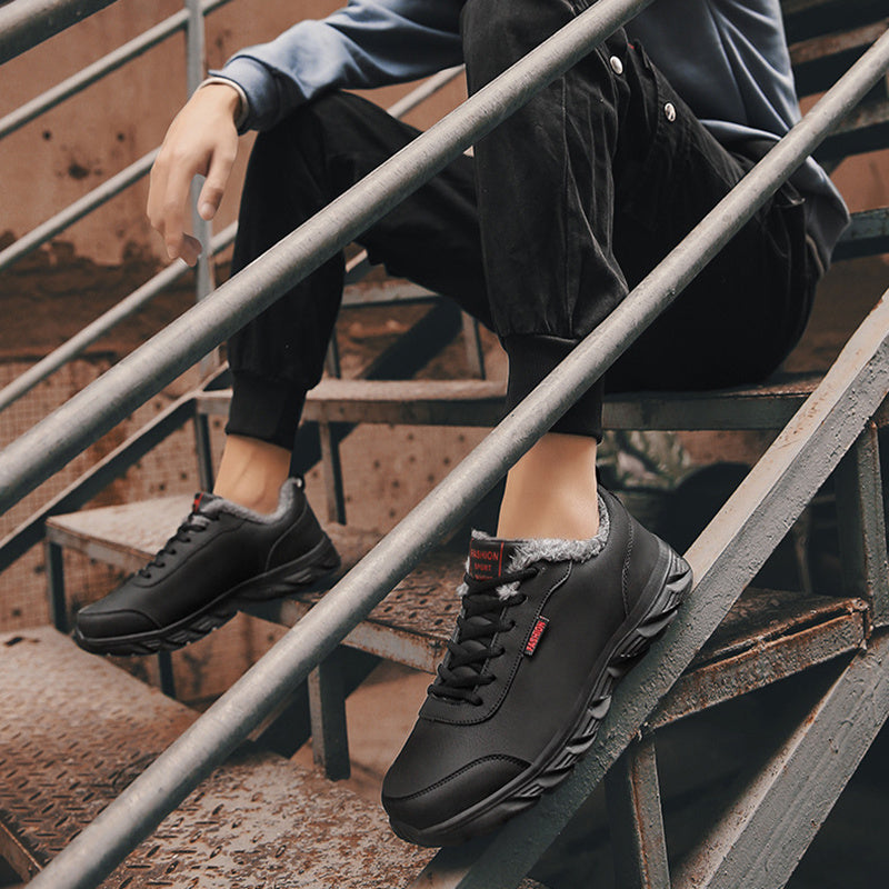 Loom & Soul™ Baskets d'hiver chaudes pour hommes – Imperméables, antidérapantes, doublure en peluche confortable
