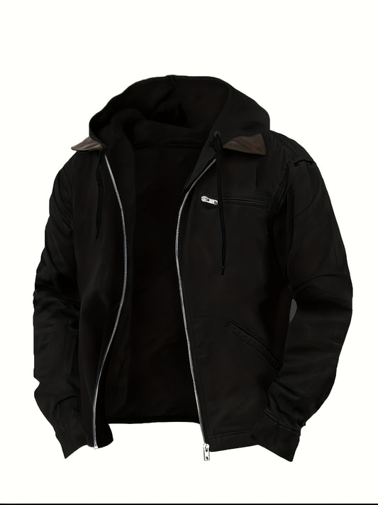 Loom & Soul Men’s Vintage Hooded Zip Jacket – Soft Cotton Blend Coat