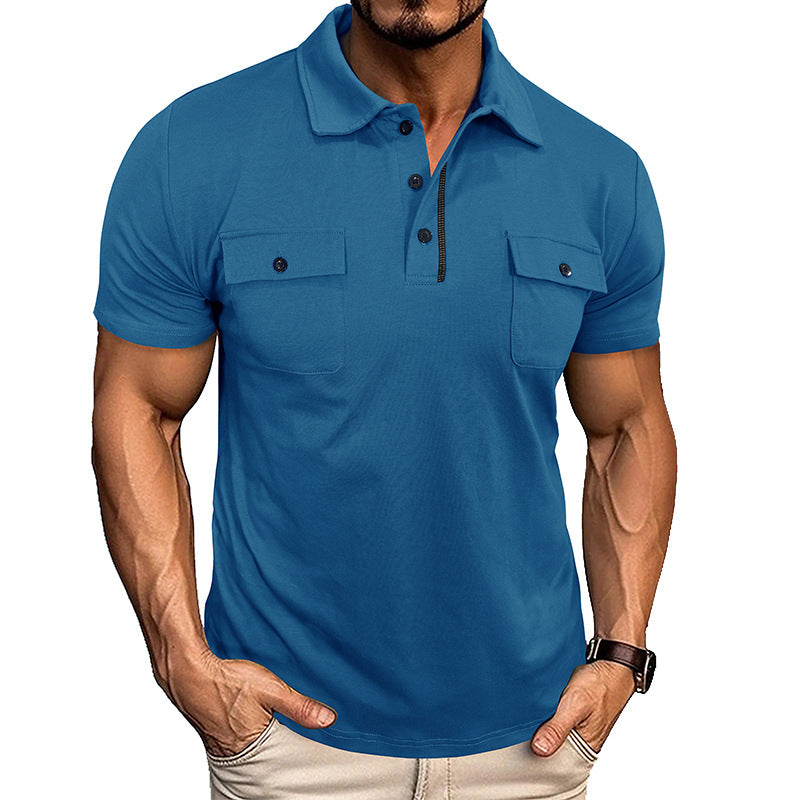 Polo d'été Loom & Soul™ pour homme – Haut à revers et manches courtes avec poche poitrine