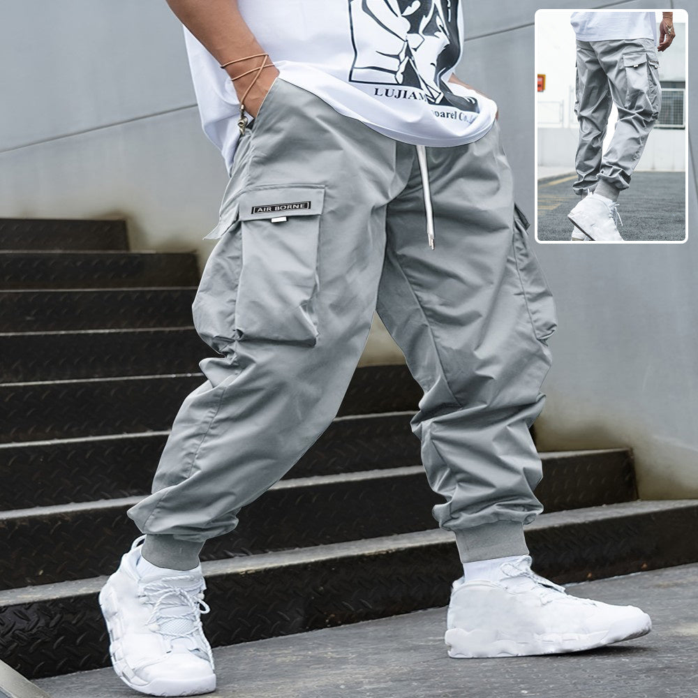 Loom & Soul™ Pantalon cargo pour homme – Pantalon de survêtement style hip-hop avec cordon de serrage et multiples poches