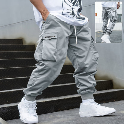 Loom & Soul™ Pantalon cargo pour homme – Pantalon de survêtement style hip-hop avec cordon de serrage et multiples poches