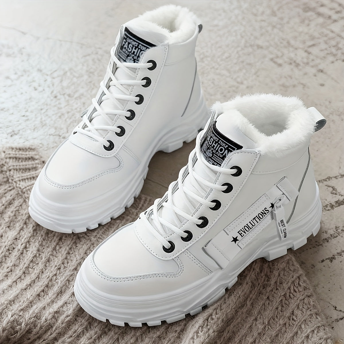 Women’s Winter Platform Boots – Non-Slip Lace-Up Warm Casual Winter Shoes