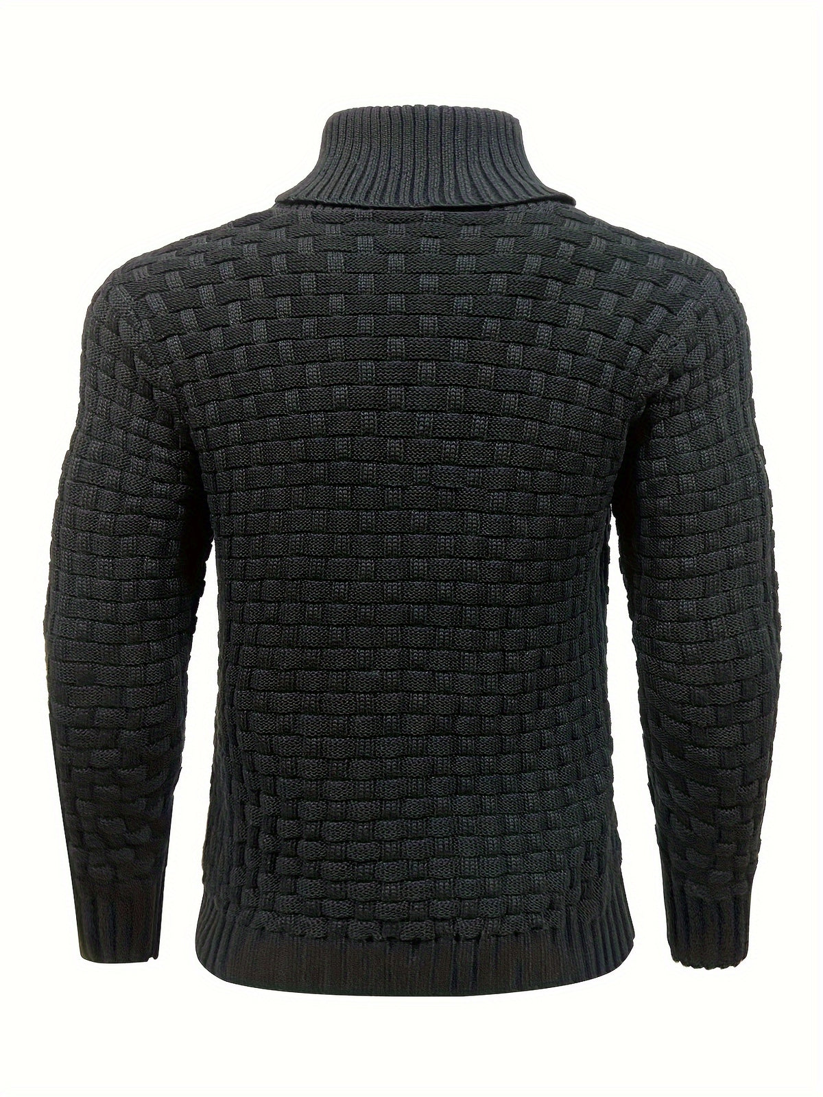 Pull en tricot gaufré pour homme – Grande élasticité avec col à revers