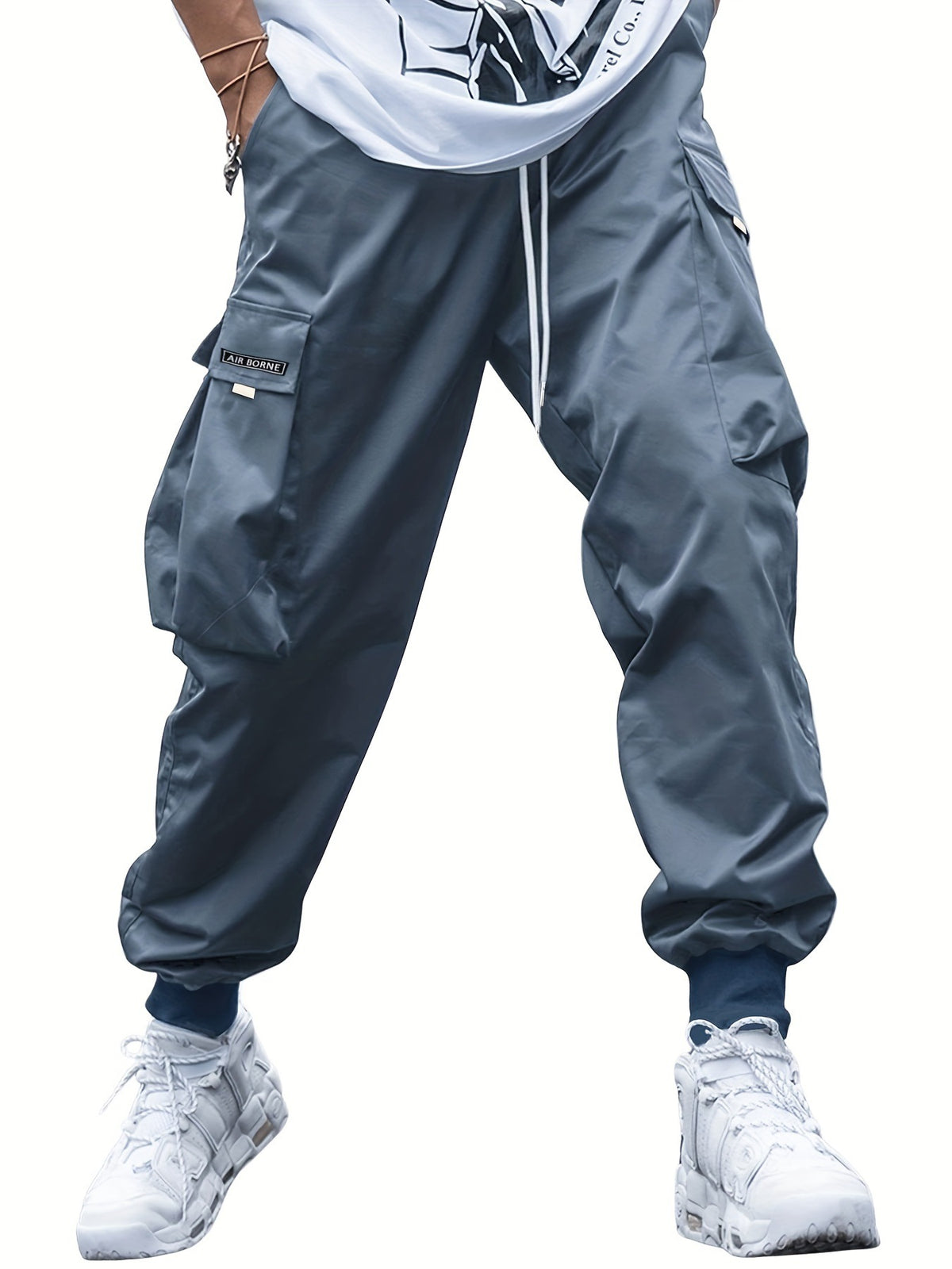 Loom & Soul™ Pantalon cargo pour homme – Pantalon de survêtement style hip-hop avec cordon de serrage et multiples poches