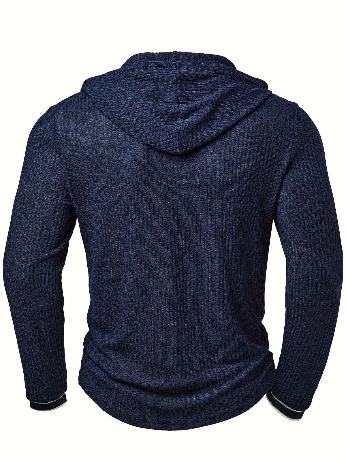 Haut à capuche Henley color block pour homme – Pull décontracté à boutons