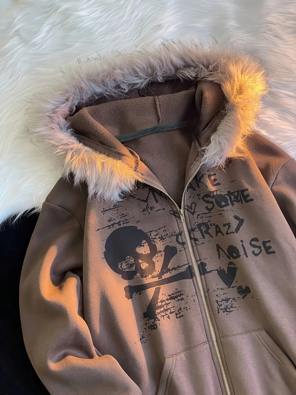 Pull à capuche imprimé Y2K pour homme – Vêtement de rue tendance